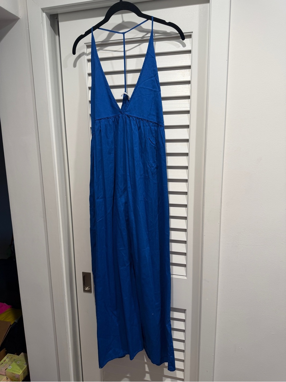 La Causa Blue Dress with T-Back Straps Medium NWT